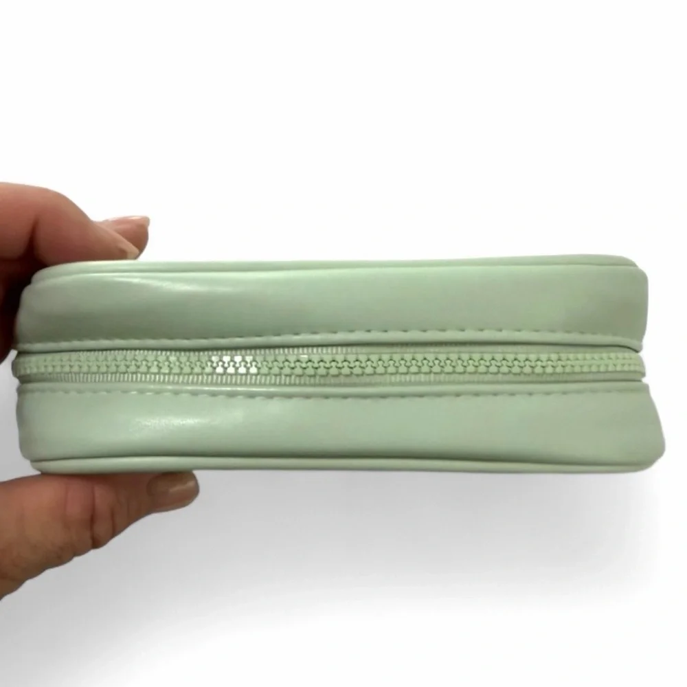 Summer Fridays Mint Green Cosmetic Travel Pouch | Skincare Makeup Bag-Clean Girl